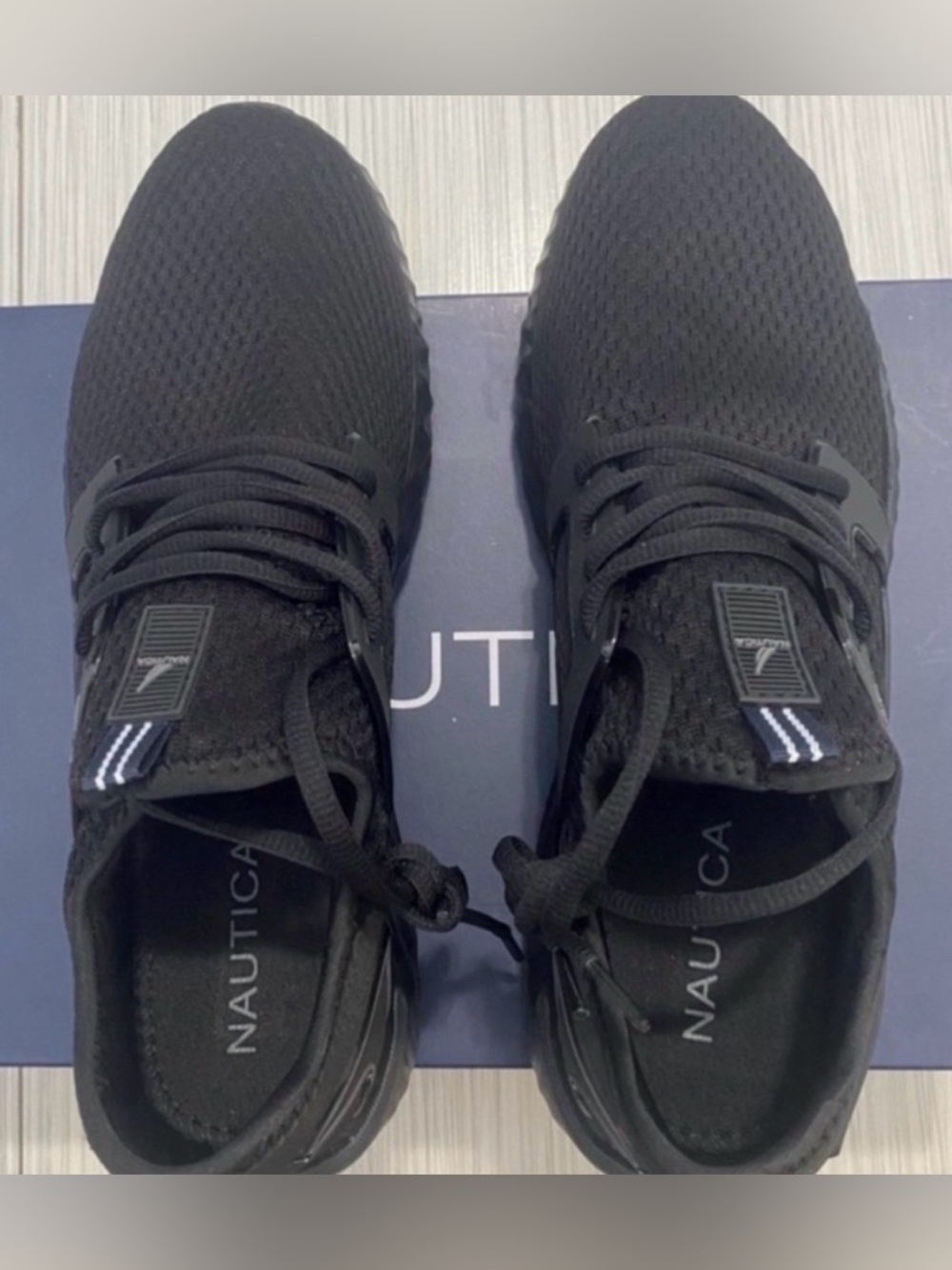 Nautica Arano Sneakers Black Mono Mens Size 10 NEW IN BOX
